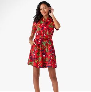 Kate Spade Botanical Garden Tie-waist Shirtdress NWT XS